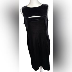 Vintage Jumping Joy L Black Cut-out Velour Tank Dress